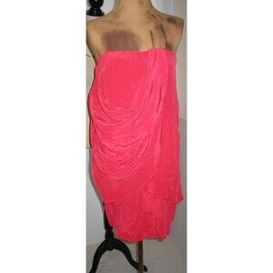 New Womens Adam Lippes NWT Silk Short Dress Red Drape Strapless 0 Party Holiday